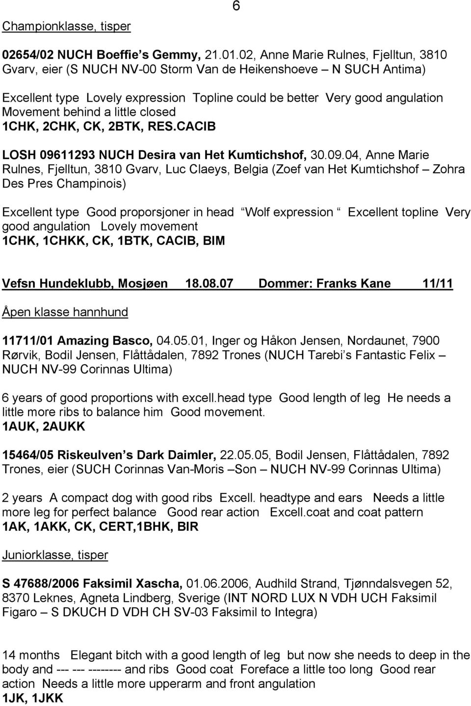 a little closed 1CHK, 2CHK, CK, 2BTK, RES.CACIB LOSH 096