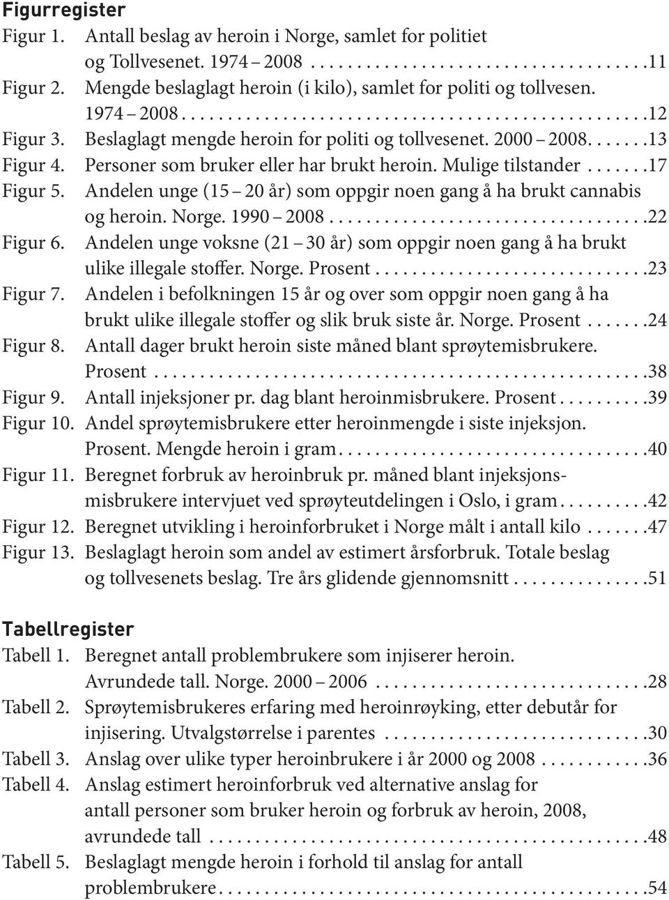 Andelen unge (15 20 år) som oppgir noen gang å ha brukt cannabis og heroin. Norge. 1990 2008...22 Figur 6. Andelen unge voksne (21 30 år) som oppgir noen gang å ha brukt ulike illegale stoffer. Norge. Prosent.