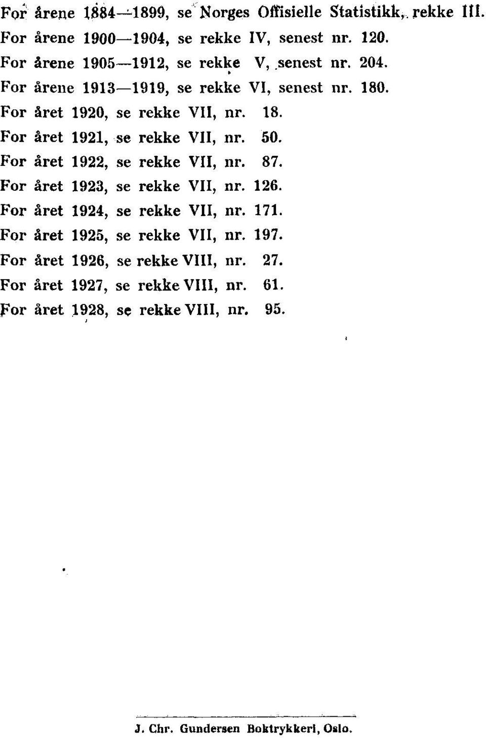 For Aret 19, se rekke VII, nr. 87. For Aret 193, se rekke VII, nr. 16. For Aret 194, se rekke VII, nr. 171. For Aret 195, se rekke VII, nr.