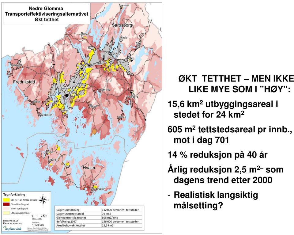 innb., mot i dag 701 14 % reduksjon på 40 år Årlig reduksjon 2,5 m