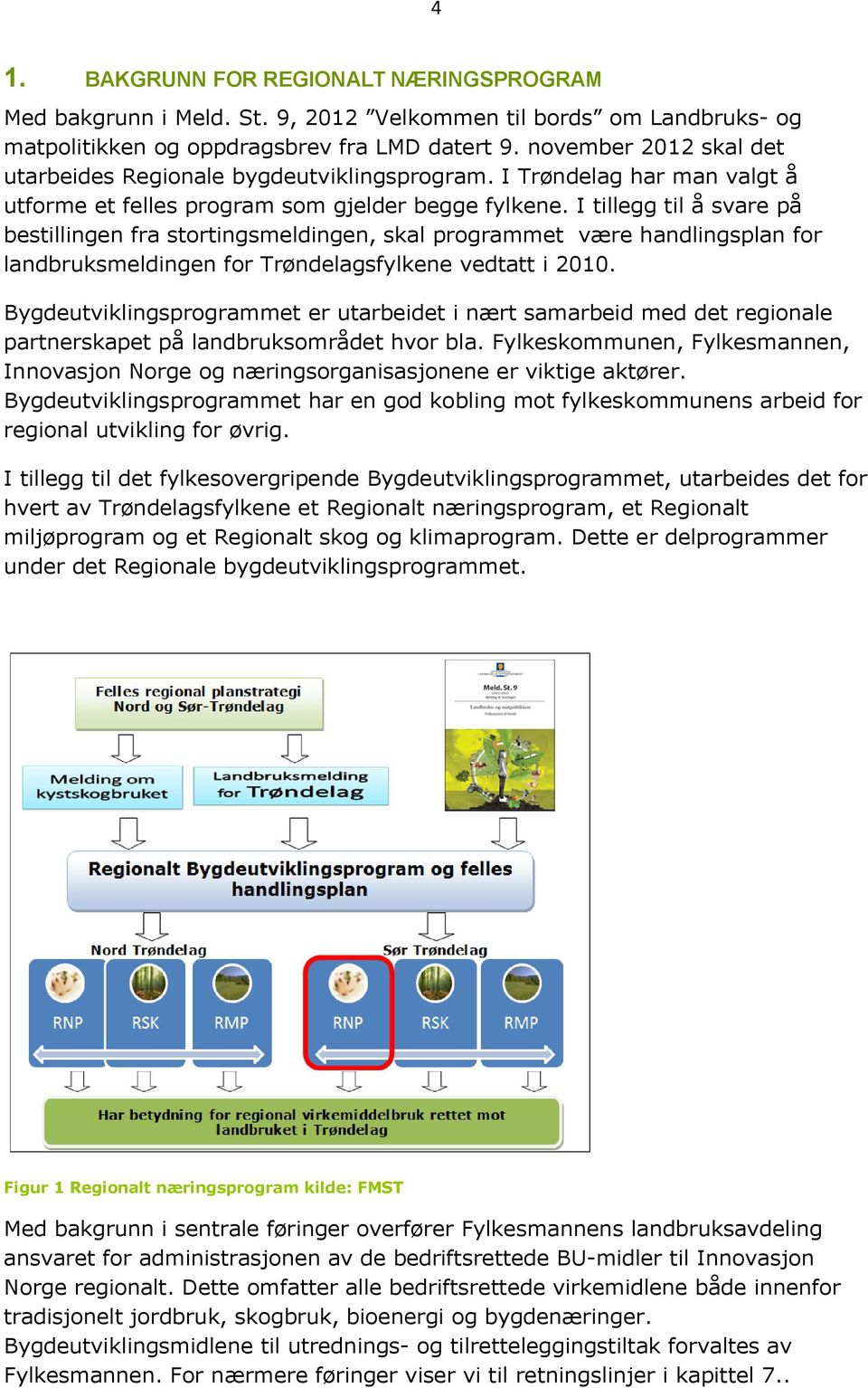 I tillegg til å svare på bestillingen fra stortingsmeldingen, skal programmet være handlingsplan for landbruksmeldingen for Trøndelagsfylkene vedtatt i 2010.