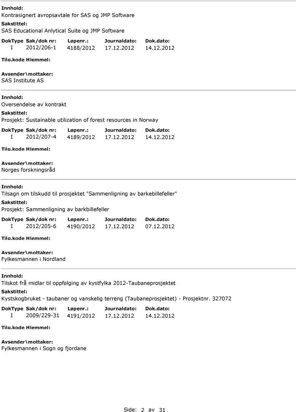 barkebillefeller" Prosjekt: Sammenligning av barkbillefeller 2012/