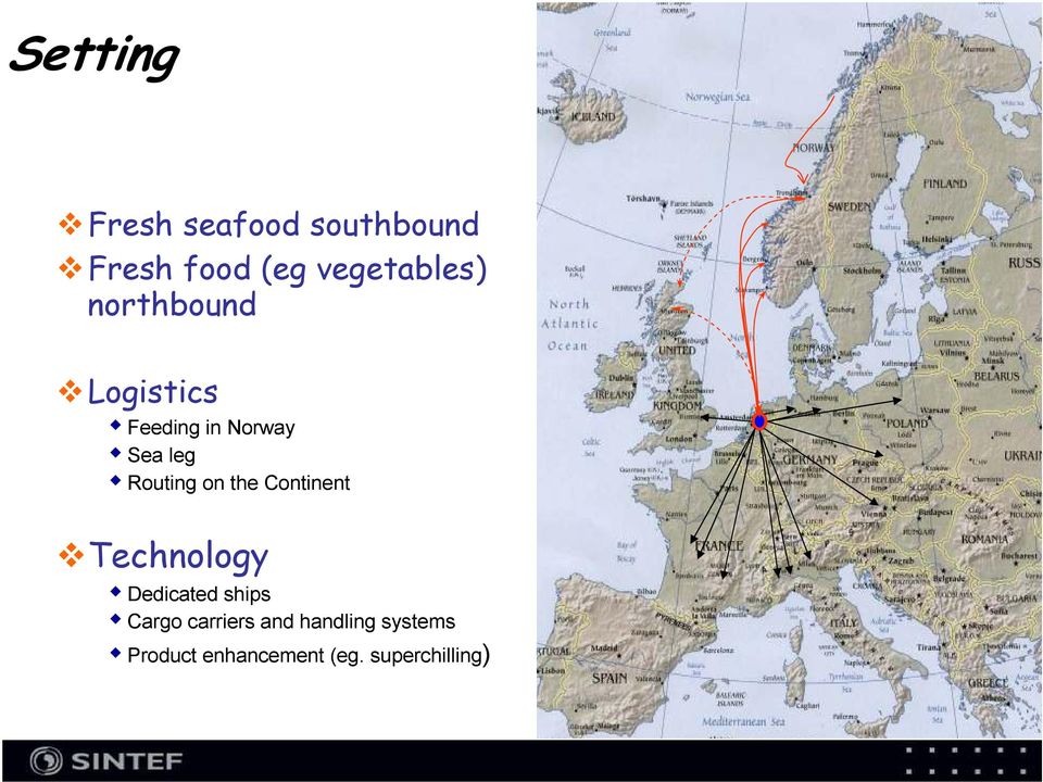 Routing on the Continent Technology Dedicated ships Cargo