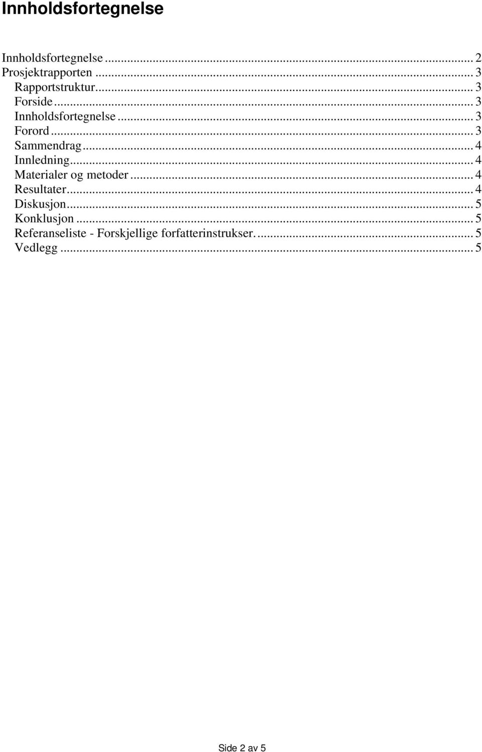 .. 3 Sammendrag... 4 Innledning... 4 Materialer og metoder... 4 Resultater.