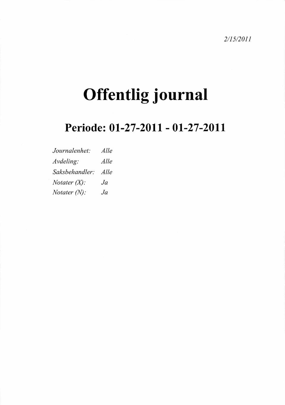 Journalenhet: Alle Avdeling: Alle