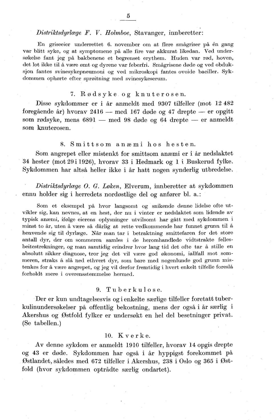 Smågrisene døde g ved bduksjn fantes svinesykepneumni g ved mikrskpi fantes vide baciller. Sykdmmen phørte efter sprøitning med svinesykeserum. 7. Rødsyke g knutersen.