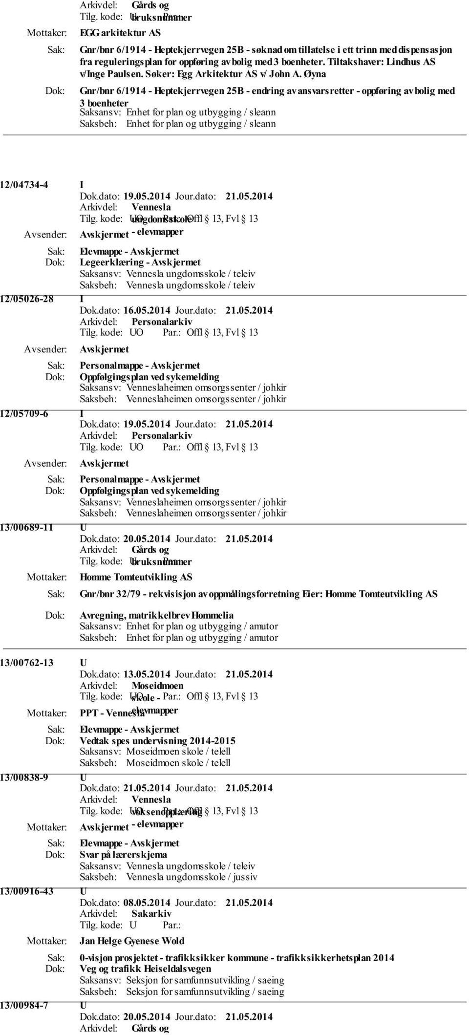 Øyna Gnr/bnr 6/1914 - Heptekjerrvegen 25B - endring av ansvarsretter - oppføring av bolig med 3 boenheter Saksansv: Enhet for plan og utbygging / sleann Saksbeh: Enhet for plan og utbygging / sleann