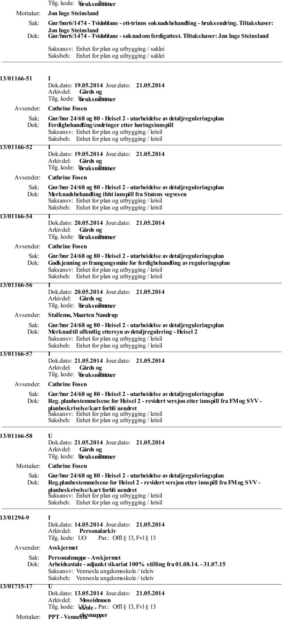 utarbeidelse av detaljreguleringsplan Ferdigbehandling/endringer etter høringsinnspill Saksansv: Enhet for plan og utbygging / krisil Saksbeh: Enhet for plan og utbygging / krisil 13/01166-52 I