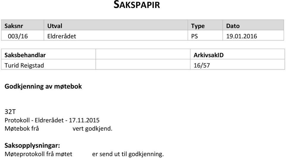 møtebok 32T Protokoll - Eldrerådet - 17.11.