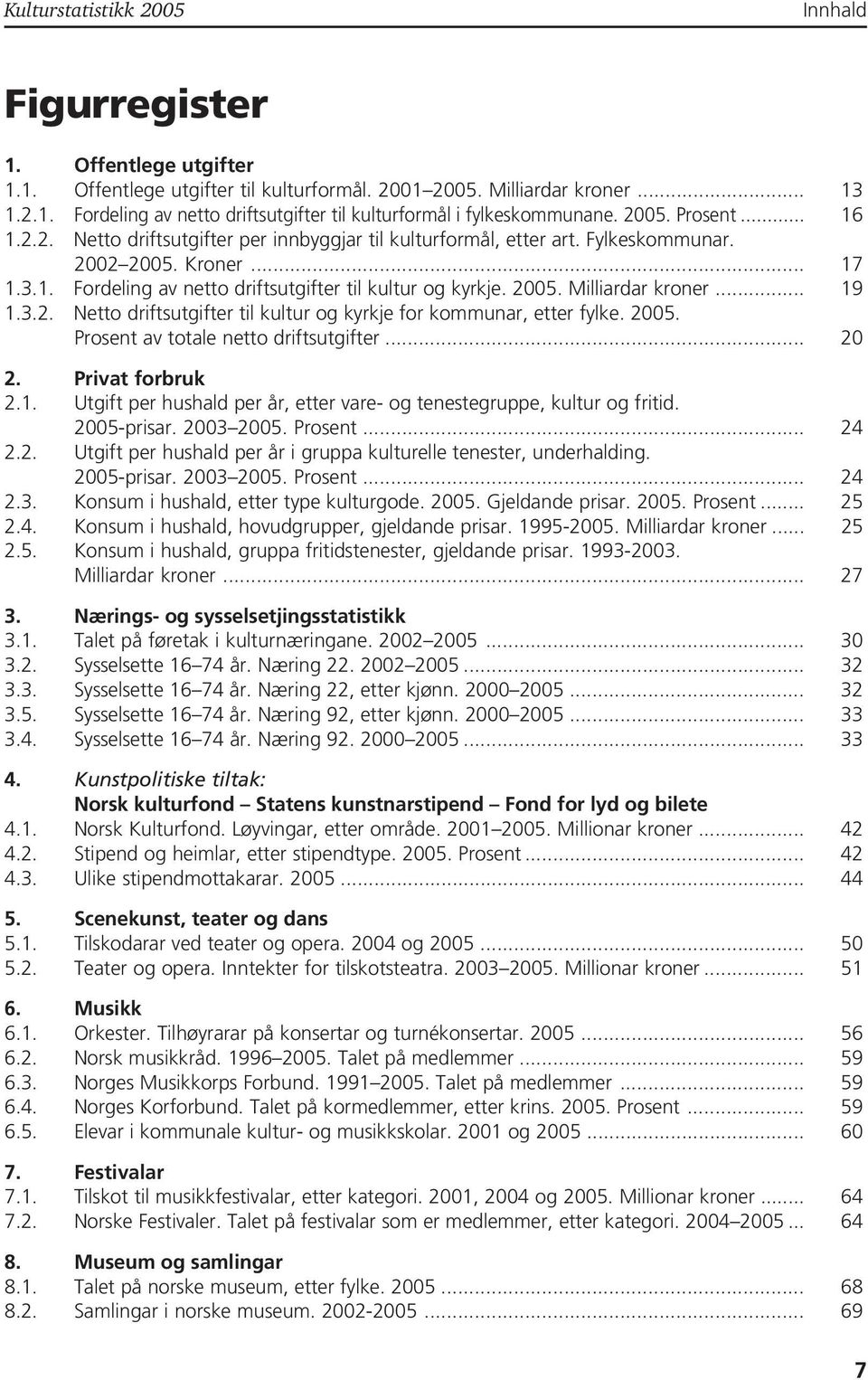 .. 9.3.2. Netto driftsutgifter til kultur og kyrkje for kommunar, etter fylke. 2005. Prosent av totale netto driftsutgifter... 20 2. Privat forbruk 2.