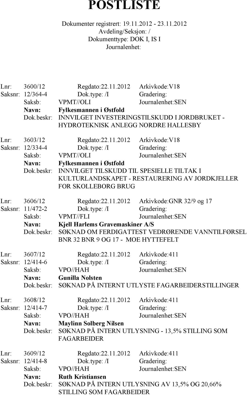 2012 Arkivkode:V18 Saksnr: 12/334-4 Dok.