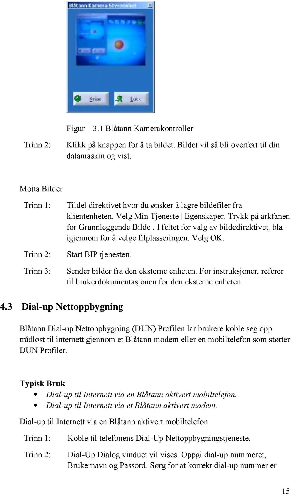 I feltet for valg av bildedirektivet, bla igjennom for å velge filplasseringen. Velg OK. Start BIP tjenesten. Sender bilder fra den eksterne enheten.