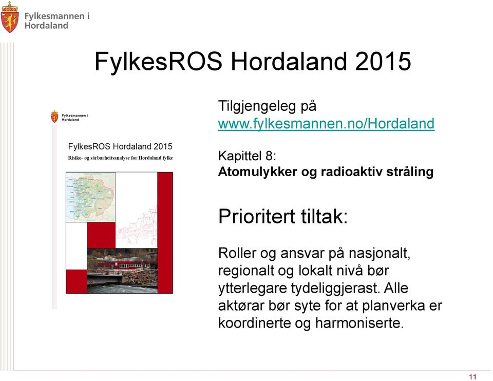 tiltak: Roller og ansvar på nasjonalt, regionalt og lokalt nivå bør