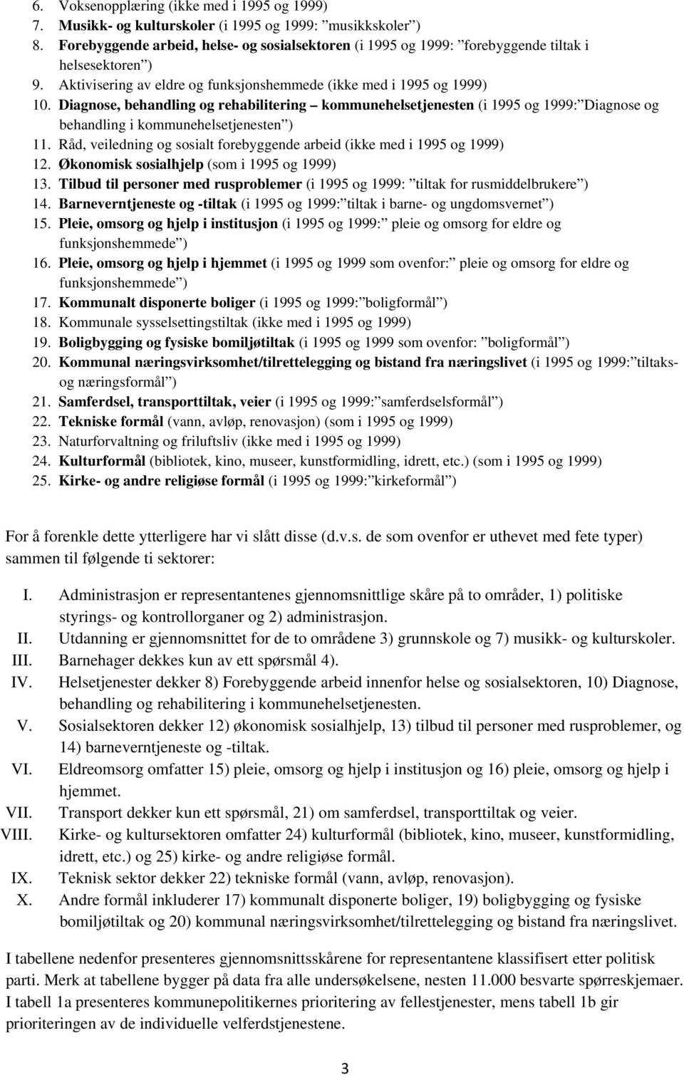 Diagnose, behandling og rehabilitering kommunehelsetjenesten (i 1995 og 1999: Diagnose og behandling i kommunehelsetjenesten ) 11.