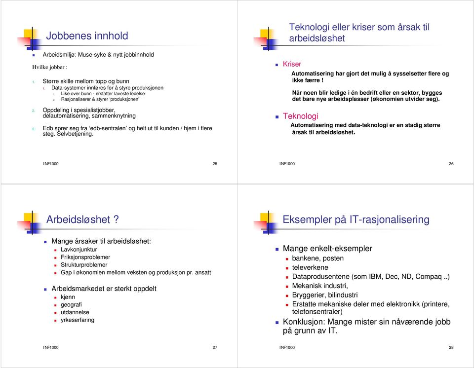 Edb sprer seg fra edb-sentralen og helt ut til kunden / hjem i flere steg. Selvbetjening.