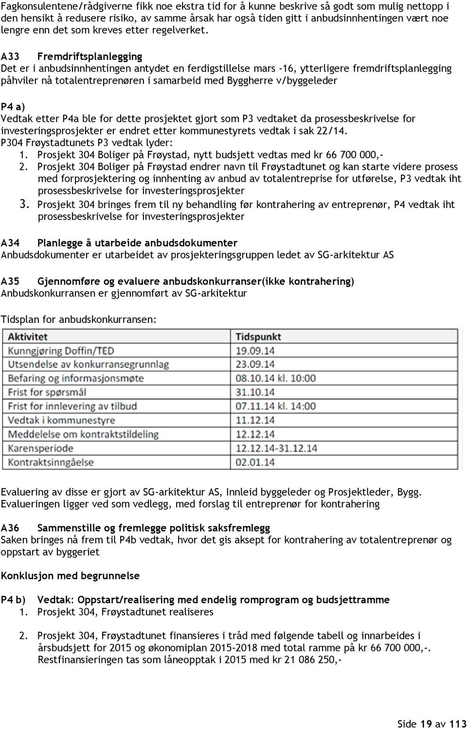 A33 Fremdriftsplanlegging Det er i anbudsinnhentingen antydet en ferdigstillelse mars -16, ytterligere fremdriftsplanlegging påhviler nå totalentreprenøren i samarbeid med Byggherre v/byggeleder P4