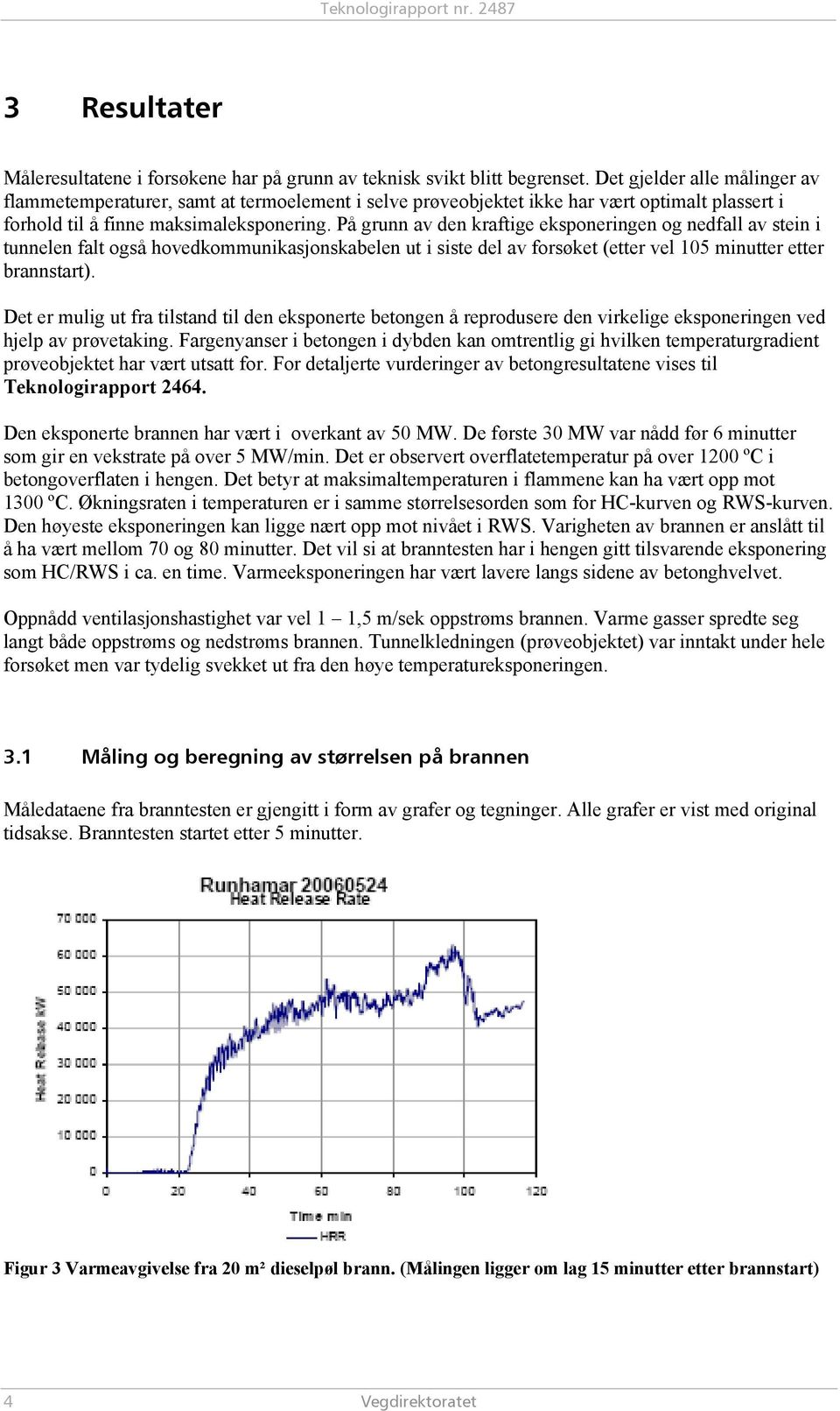 På grunn av den kraftige eksponeringen og nedfall av stein i tunnelen falt også hovedkommunikasjonskabelen ut i siste del av forsøket (etter vel 105 minutter etter brannstart).