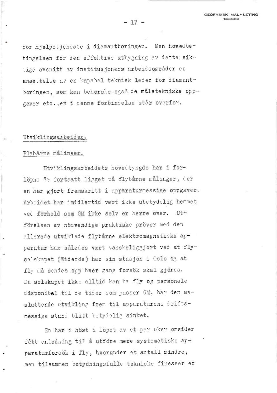 måletekniskeopp gaveretc.,eni denne forbindelsestår overfor. Utviklinsaxbeider. Fl bårnemålin er.