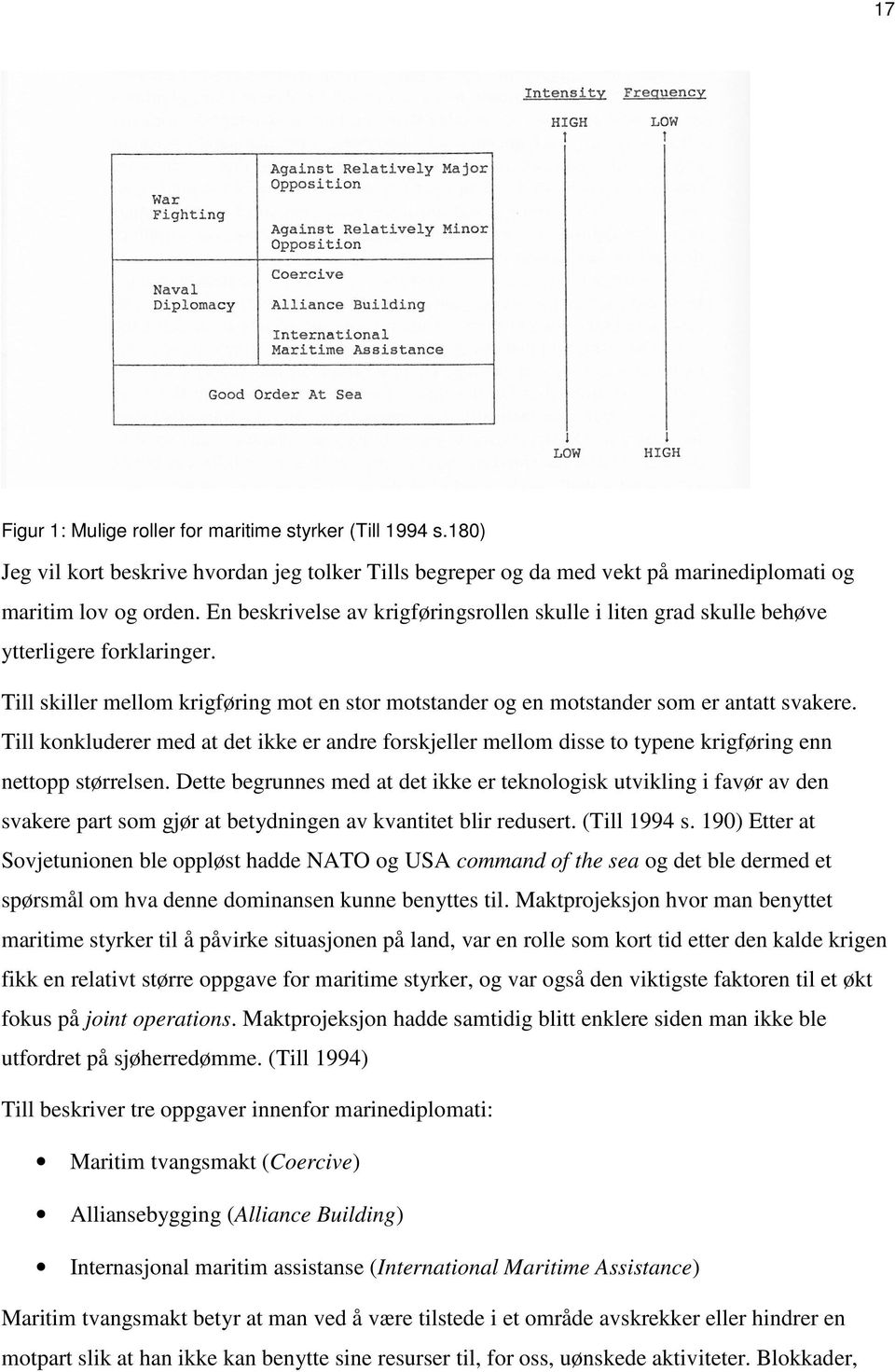 Till konkluderer med at det ikke er andre forskjeller mellom disse to typene krigføring enn nettopp størrelsen.