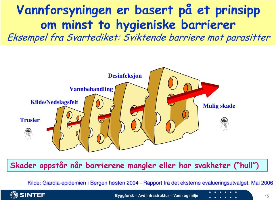 Mulig skade Trusler Skader oppstår når barrierene mangler eller har svakheter ( hull ) Kilde: