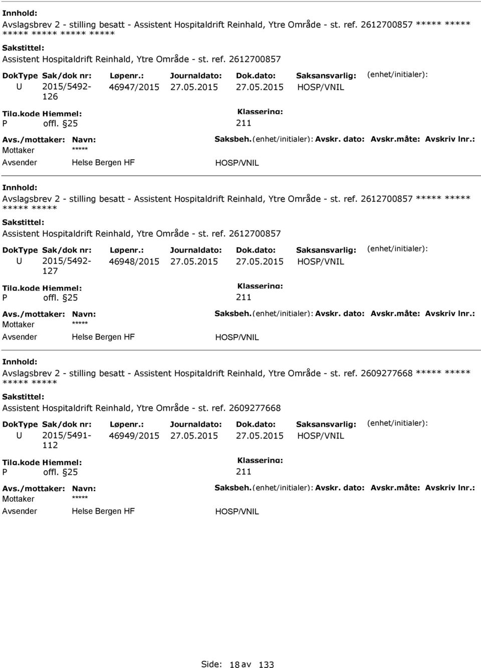 Assistent Hospitaldrift Reinhald, Ytre Område - st. ref.