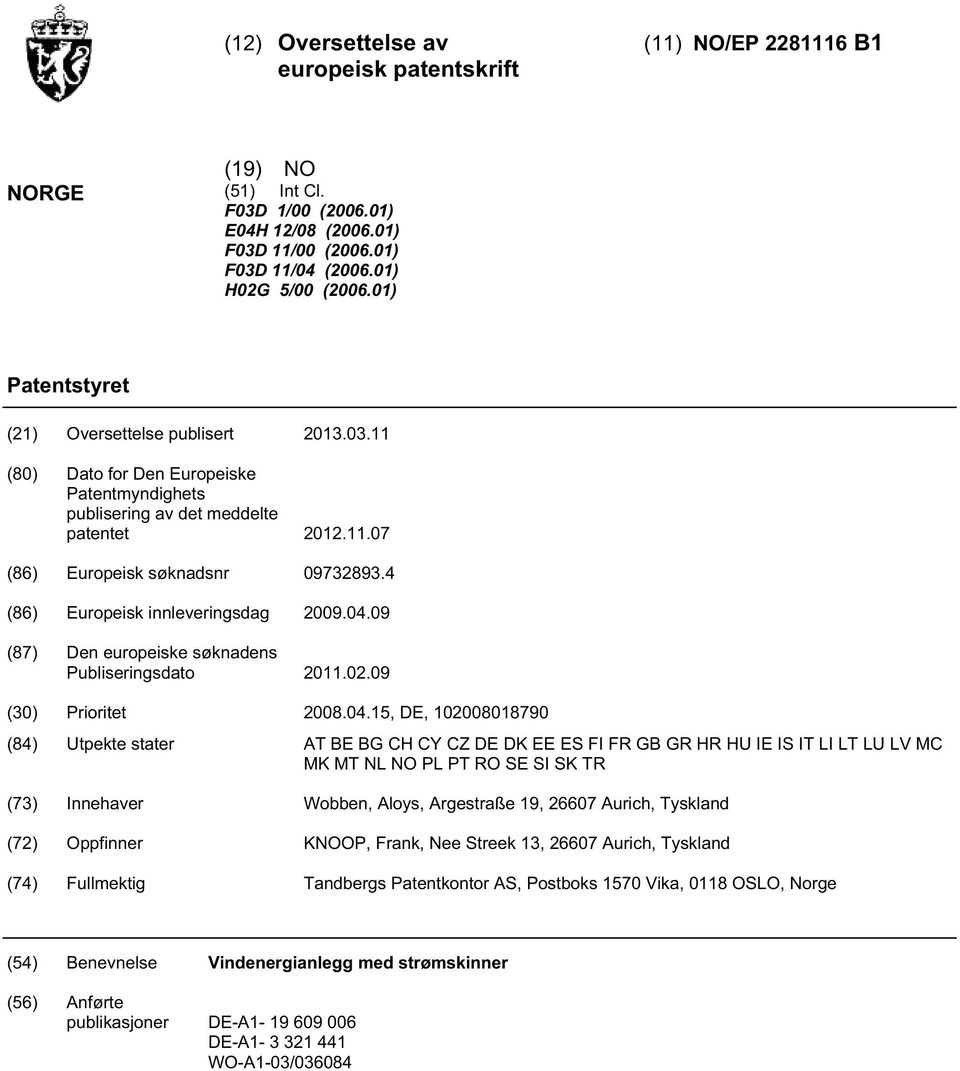 4 (86) Europeisk innleveringsdag 09.04.