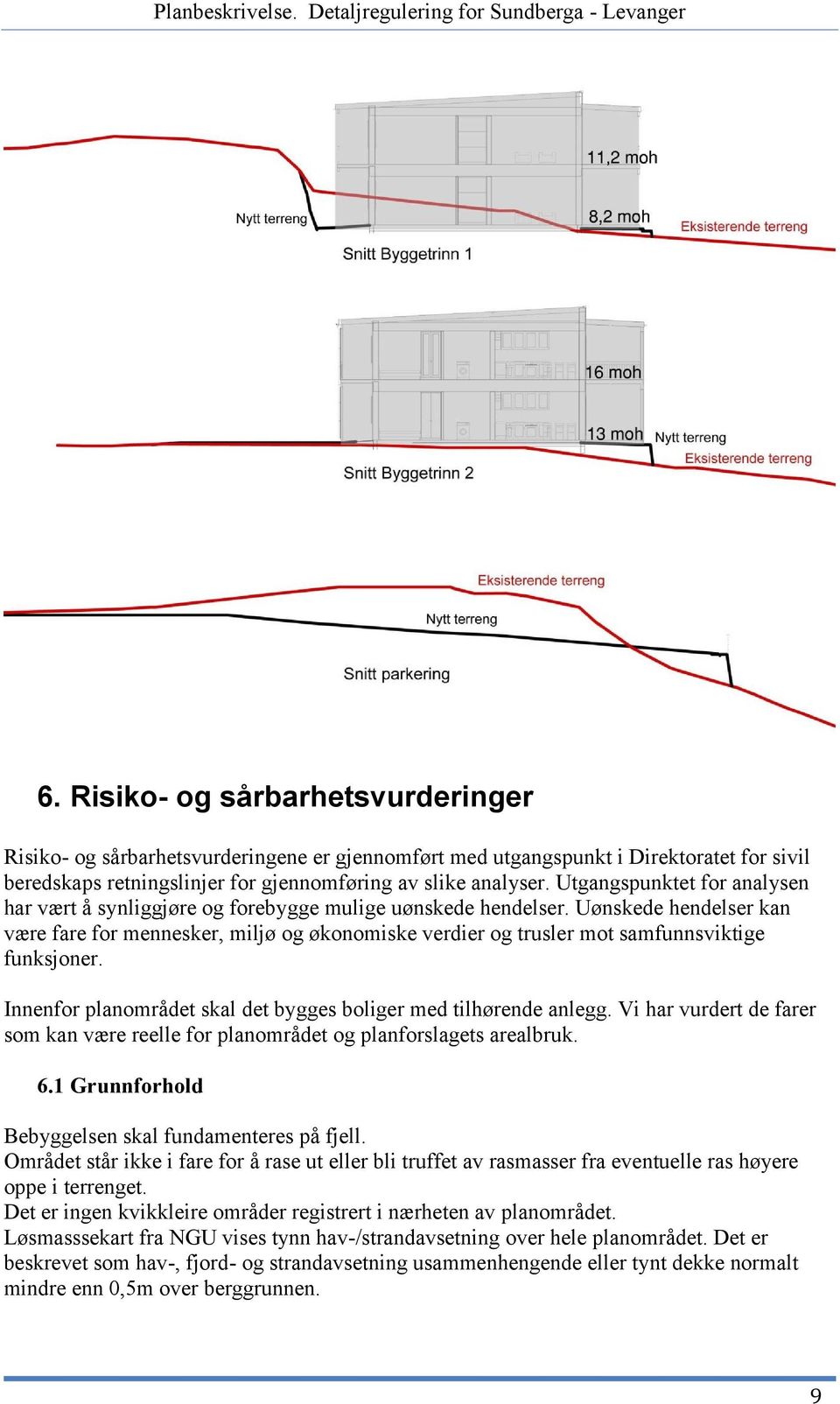 Uønskede hendelser kan være fare for mennesker, miljø og økonomiske verdier og trusler mot samfunnsviktige funksjoner. Innenfor planområdet skal det bygges boliger med tilhørende anlegg.