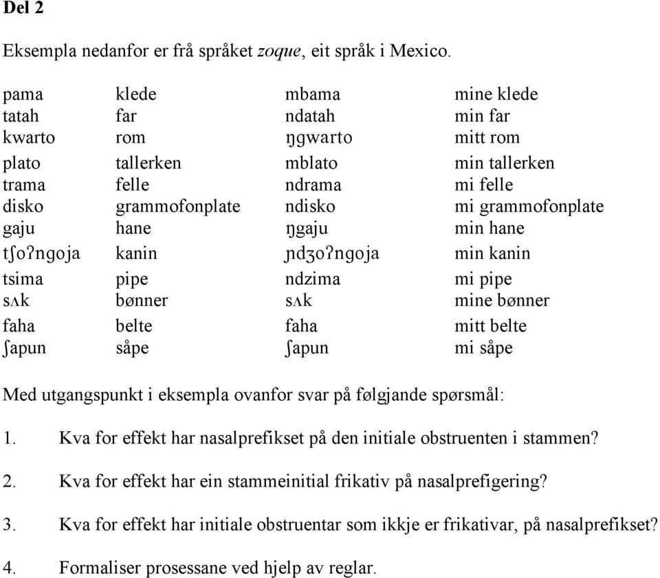 gaju hane Ngaju min hane tso/ngoja kanin dzo/ngoja min kanin tsima pipe ndzima mi pipe s k bønner s k mine bønner faha belte faha mitt belte Sapun såpe Sapun mi såpe Med utgangspunkt i