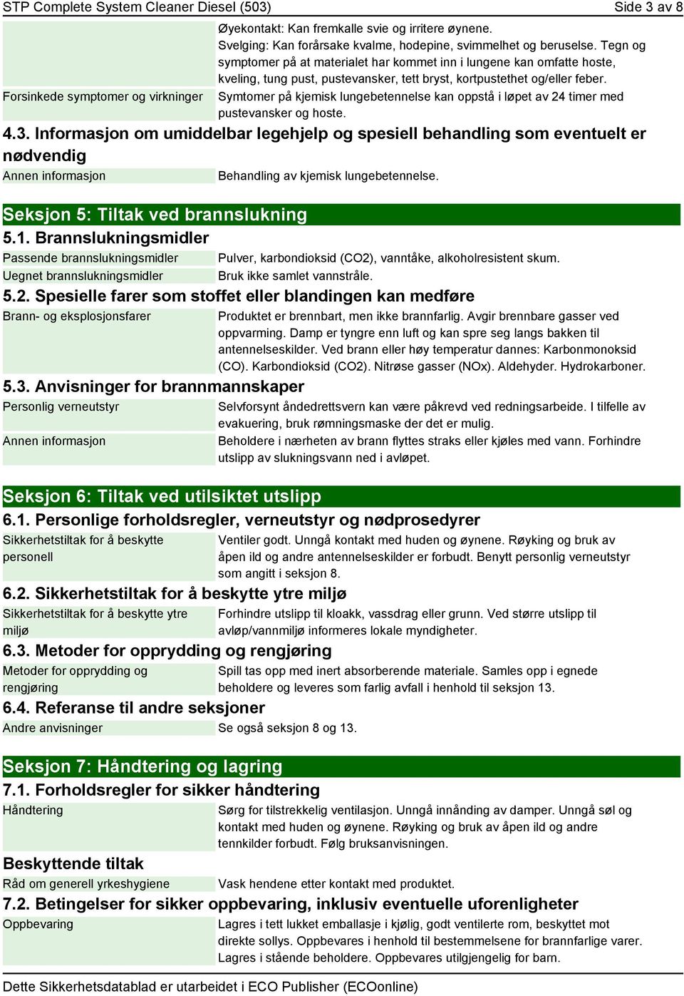 Tegn og symptomer på at materialet har kommet inn i lungene kan omfatte hoste, kveling, tung pust, pustevansker, tett bryst, kortpustethet og/eller feber.