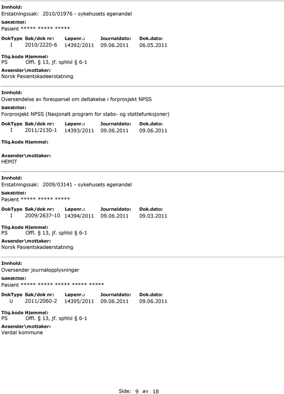 2011 Oversendelse av forespørsel om deltakelse i forprosjekt NS Forprosjekt NS (Nasjonalt program for stabs- og støttefunksjoner)