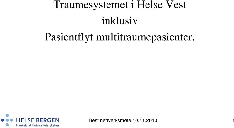 multitraumepasienter.