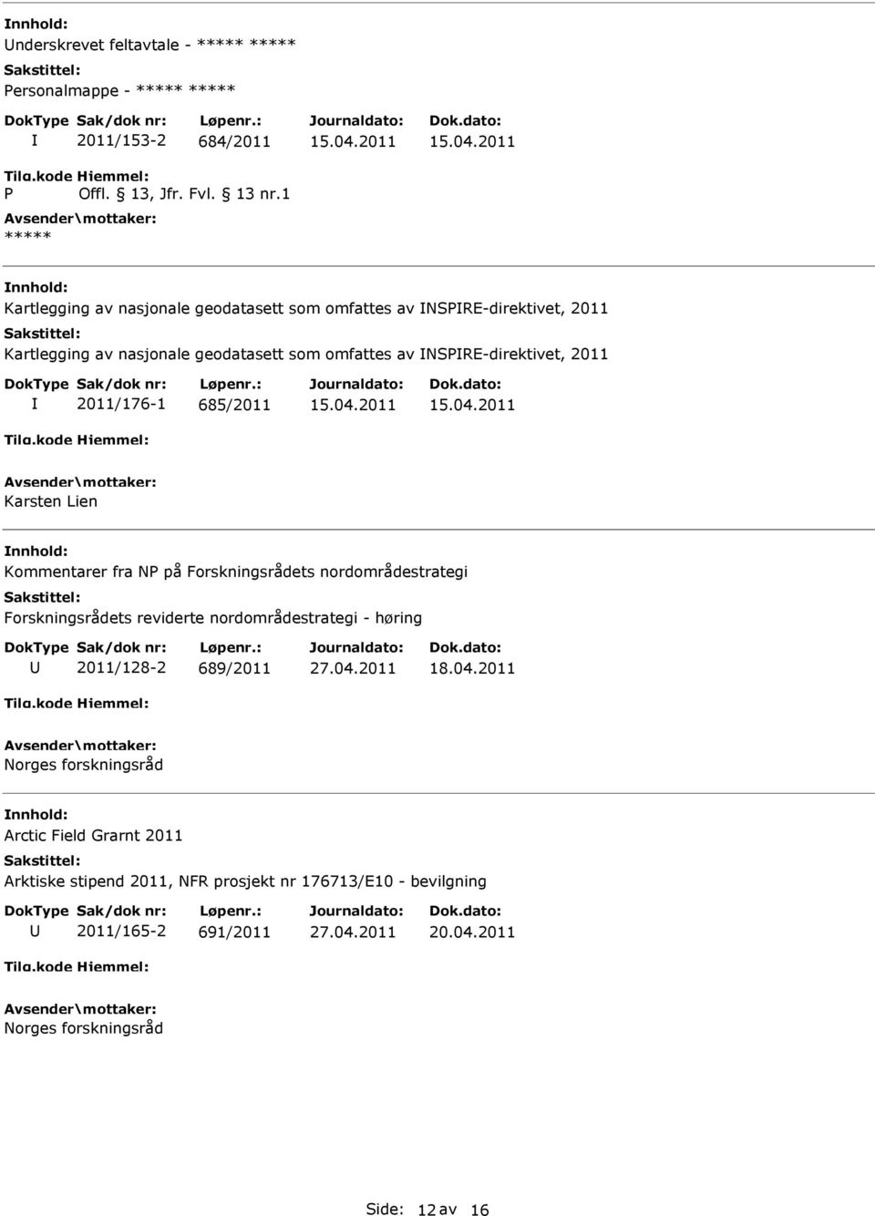 nordområdestrategi Forskningsrådets reviderte nordområdestrategi - høring 2011/128-2 689/2011 27.04.