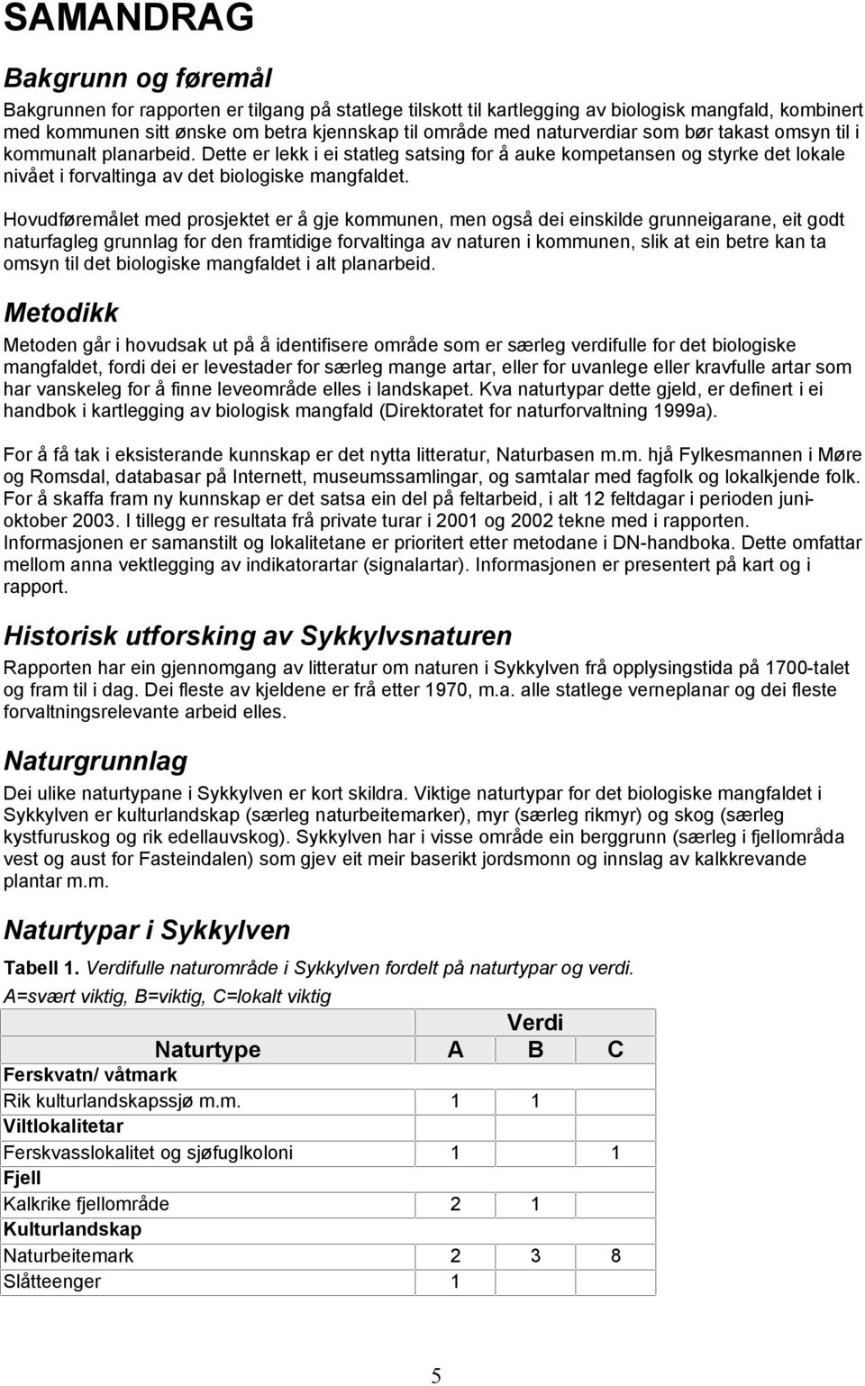 ovudføremålet med prosjektet er å gje kommunen, men også dei einskilde grunneigarane, eit godt naturfagleg grunnlag for den framtidige forvaltinga av naturen i kommunen, slik at ein betre kan ta