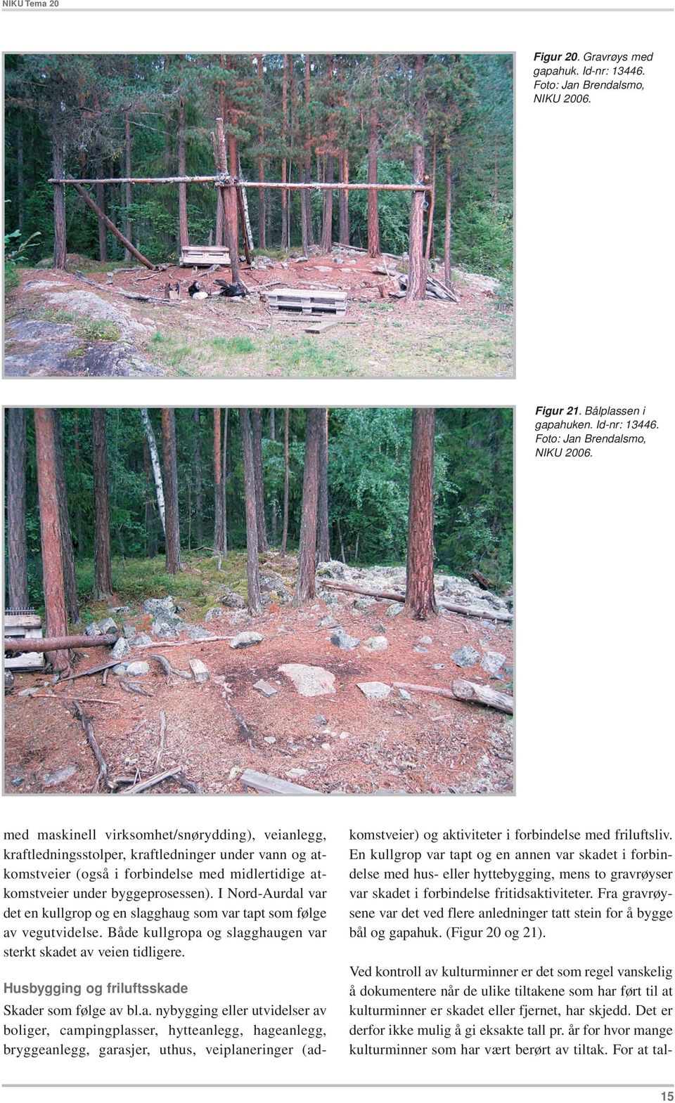 med maskinell virksomhet/snørydding), veianlegg, kraftledningsstolper, kraftledninger under vann og atkomstveier (også i forbindelse med midlertidige atkomstveier under byggeprosessen).