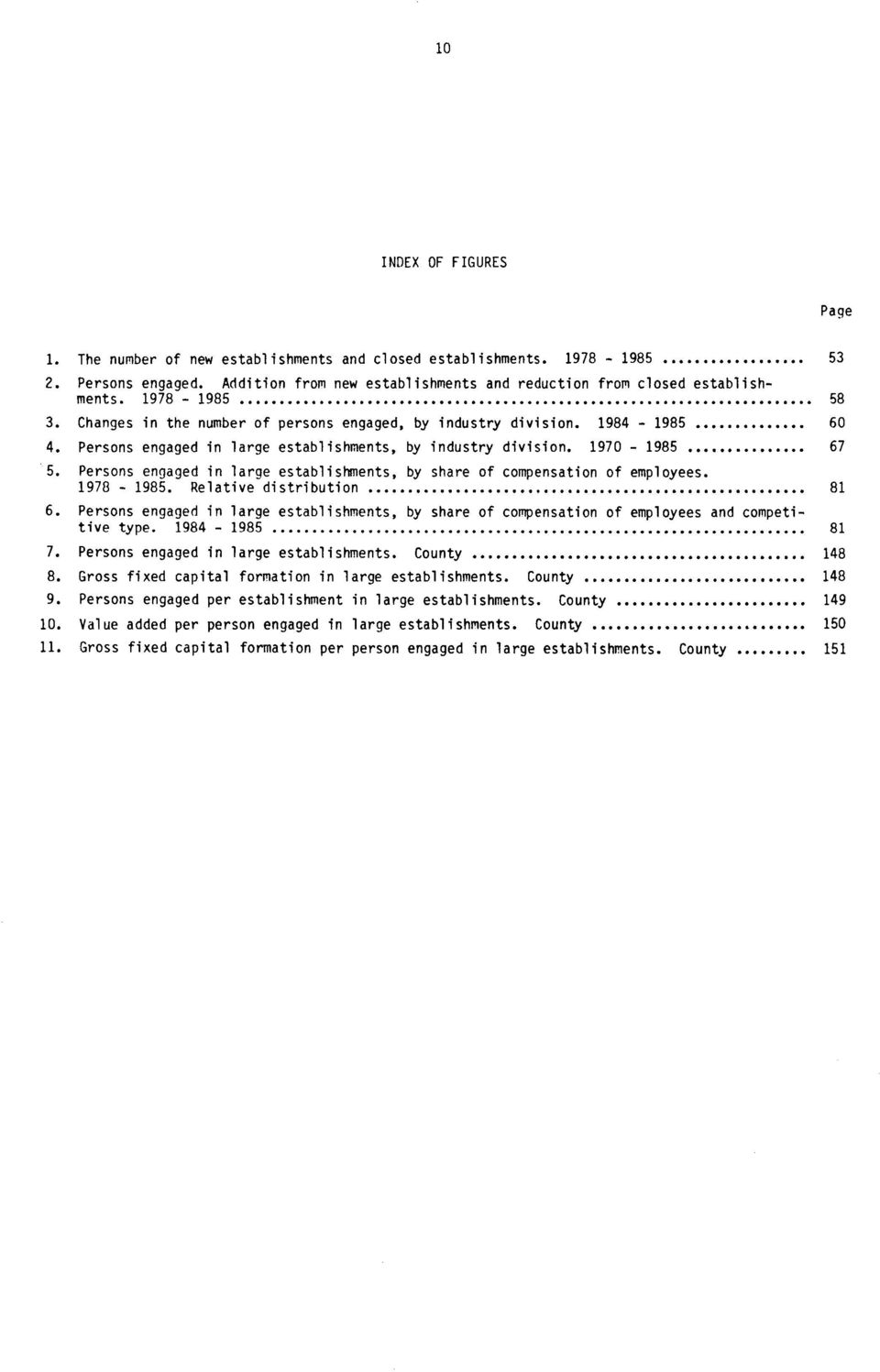 Persons engaged in large establishments, by share of compensation of employees. 1978-1985. Relative distribution 81 6.