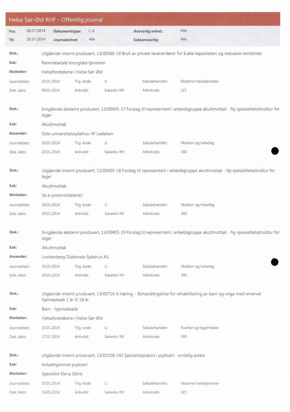 Dok. dato: 09.01.2014 Arkivdel: Sakarkiv NY Arkivkode: 321 Dok.