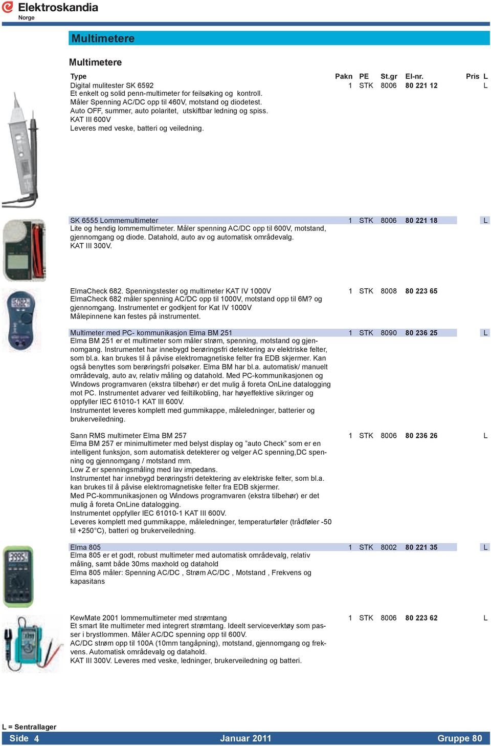 LiteoghendiglommemultimeterMålerspenningAC/DCopptil600V,motstand, gjennomgangogdiodedatahold,autoavogautomatiskområdevalg KATIII300V ElmaCheck682SpenningstesterogmultimeterKATIV1000V 1 STK 8008 80