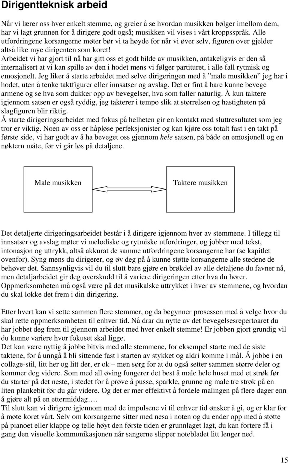 Arbeidet vi har gjort til nå har gitt oss et godt bilde av musikken, antakeligvis er den så internalisert at vi kan spille av den i hodet mens vi følger partituret, i alle fall rytmisk og emosjonelt.