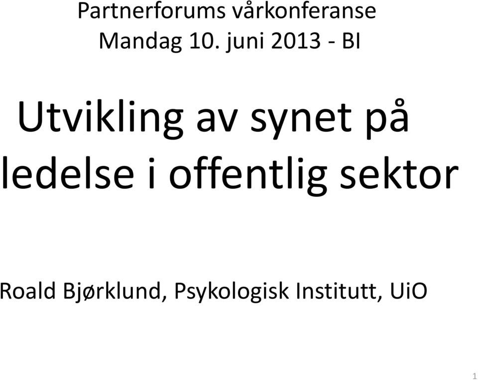 synet på ledelse i offentlig sektor