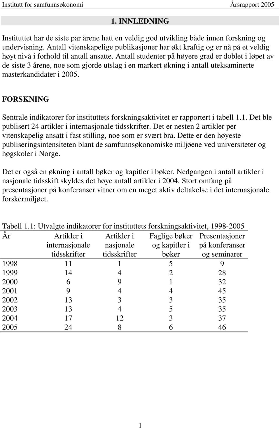 Antall studenter på høyere grad er doblet i løpet av de siste 3 årene, noe som gjorde utslag i en markert økning i antall uteksaminerte masterkandidater i 2005.