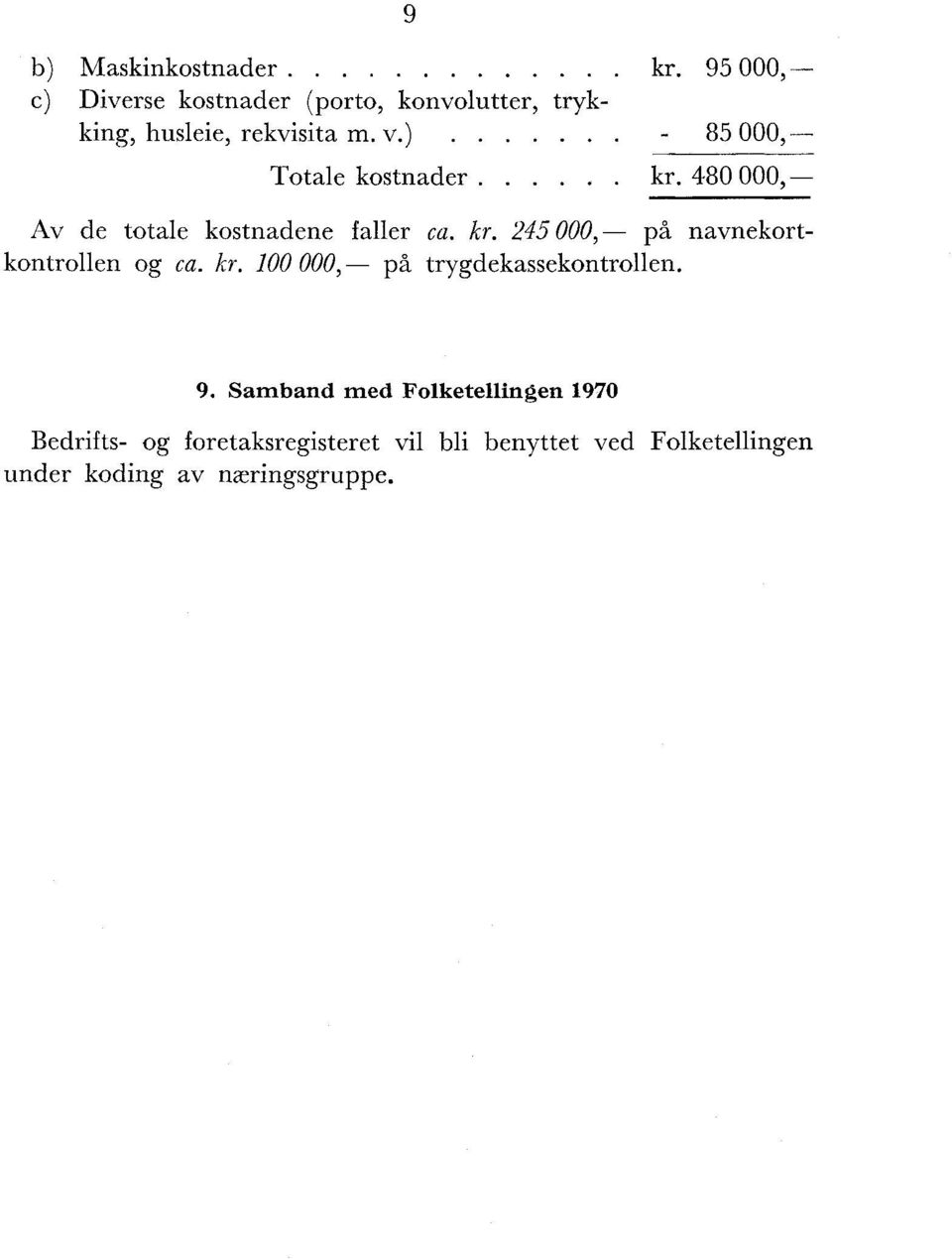 480 000, Av de totale kostnadene faller ca. kr. 245 000, på navnekortkontrollen og ca. kr. 100 000, på trygdekassekontrollen.