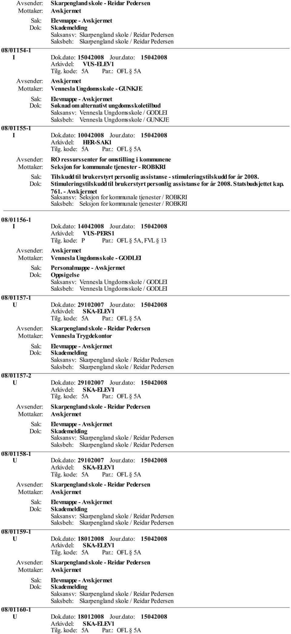 Stimuleringstilskudd til brukerstyrt personlig assistanse for år 2008. Statsbudsjettet kap. 761.