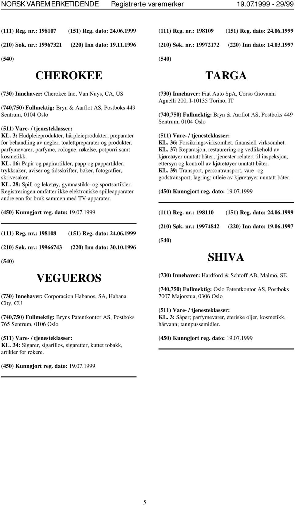 3: Hudpleieprodukter, hårpleieprodukter, preparater for behandling av negler, toalettpreparater og produkter, parfymevarer, parfyme, cologne, røkelse, potpurri samt kosmetikk. KL.