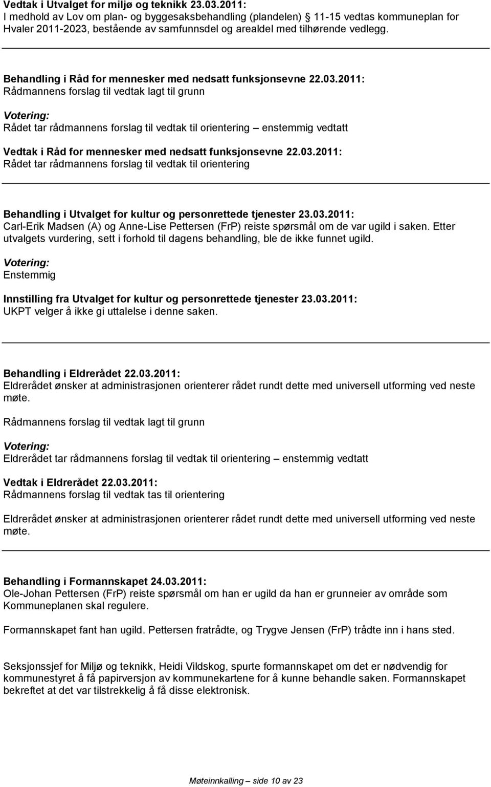 Behandling i Råd for mennesker med nedsatt funksjonsevne 22.03.