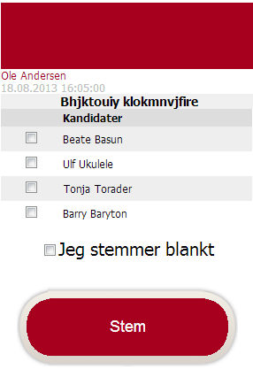 Brukerveiledning for Landsmøtesystemet, Easymeet Side 19 Personvalg Ved personvalg endres skjermbildets venstre del.