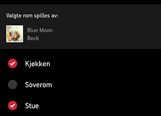 Sonos-app for ios 1-7 Gruppere rom Et hvilket som helst antall rom kan grupperes for å spille av den samme musikk samtidig. 1. Berør. 2.