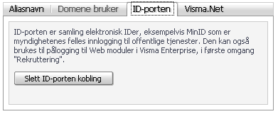 Forutsetningen for at en bruker vil bli gjenkjent via pålogging i ID-porten, er at fødselsnummer er knyttet til brukeren i Enterprise.