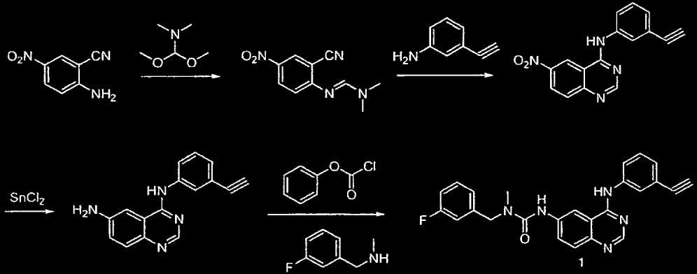 11 [0036] Egnede in vitro-assayer kan brukes til en første bedømmelse av virkningen av de ovennevnte kinazolinforbindelser i å inhibere aktiviteten av EGFR.