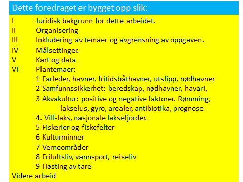 Fiskeridirektoratet påla Eide kommune å ta hensyn til NFFFA i et tilfelle Ingunn Mobæk, Kristiansund orienterte om: kommuneplan av 2011, som er klar for revisjon, og vi venter på denne