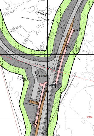 Tilkomstvegen ved det sørlige påhugget på Otterlei (kartblad 6/12 i ny plan) blir ikke forskjøvet som følge av at påslaget til tunnelen flyttes, men SVV har forlenget alle stopplommer som blir berørt